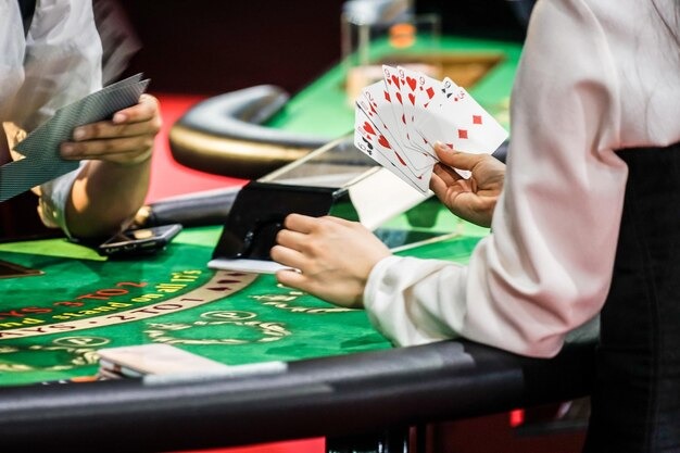 Live casino tables with live dealers in action